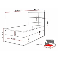 Lit continental Baltimore 180, Unique, Blanc, Faux cuir, Disponible