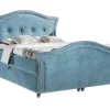 Lit continental Baltimore 136, Double, Bleu, Tissu, Disponible