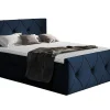Lit continental Baltimore 150, Double, Bleu, Tissu, Disponible