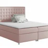 Lit continental Baltimore 115, Double, Rose, Tissu, Disponible