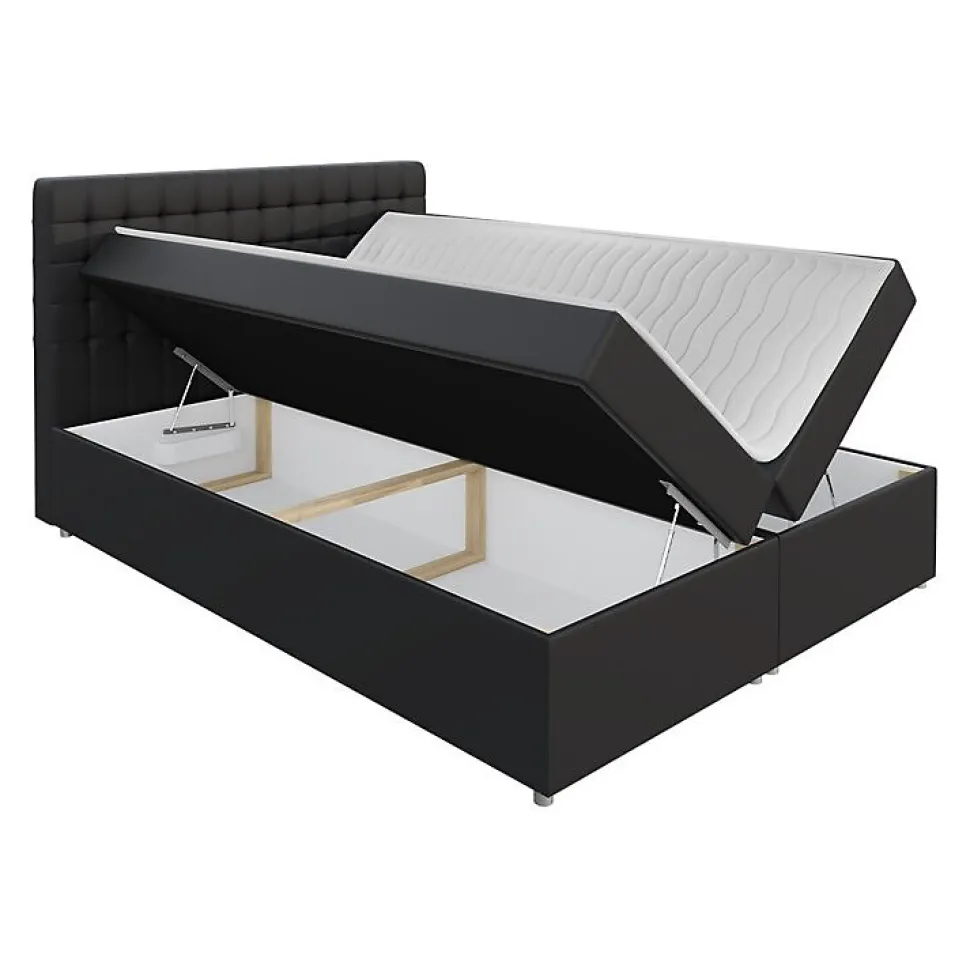 Lit continental Baltimore 115, Double, Rose, Tissu, Disponible