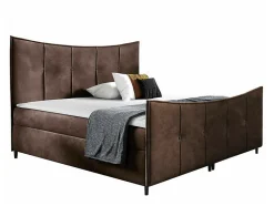 Lit continental Baltimore 177, Double, Marron, Tissu, Disponible
