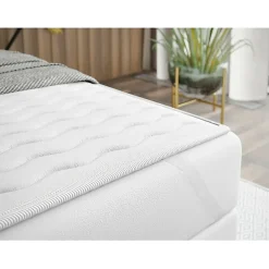 Lit continental Baltimore 177, Double, Marron, Tissu, Disponible