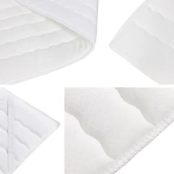 Lit continental Baltimore 179, Unique, Brun clair, Tissu, Disponible