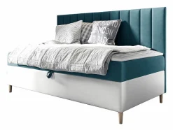 Lit continental Baltimore 165, Unique, Turquoise, Faux cuir