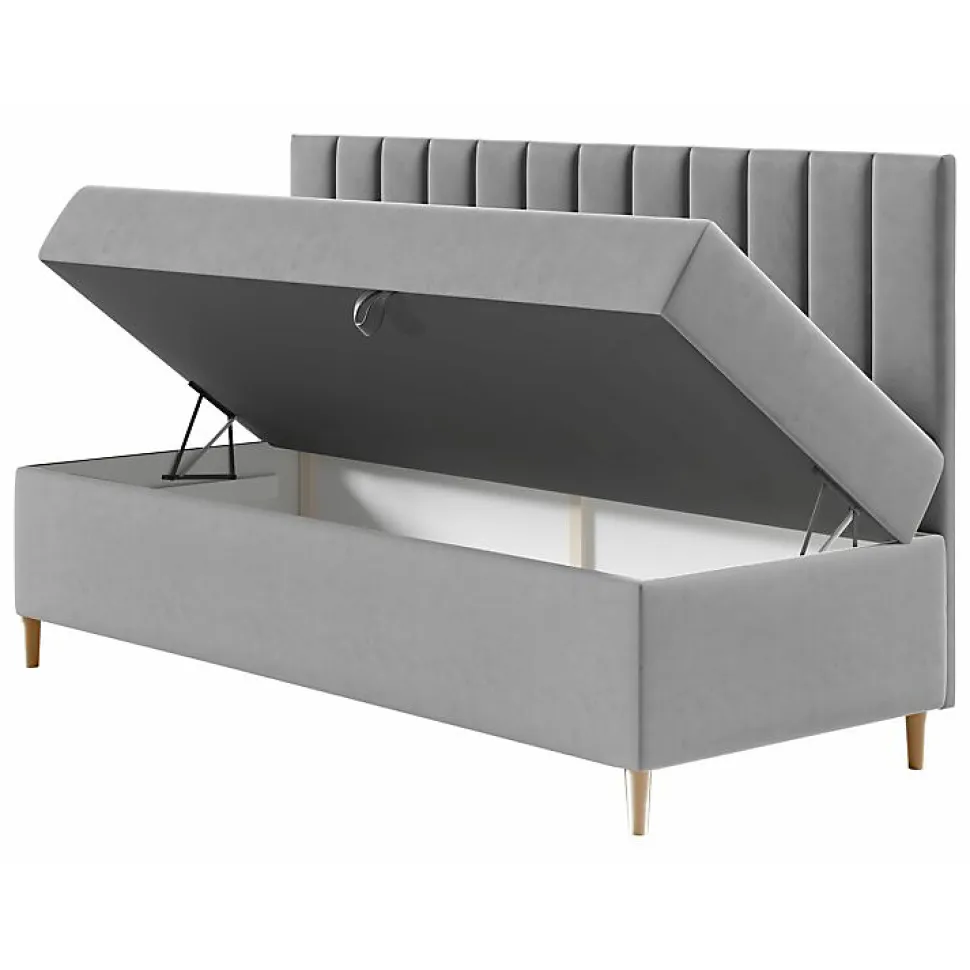 Lit continental Baltimore 165, Unique, Turquoise, Faux cuir