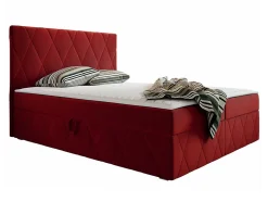 Lit continental Comfivo 225, Double, Rouge, Tissu, Disponible