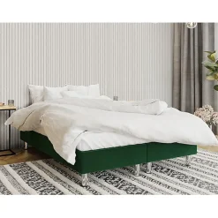Lit continental Logan 101, Double, Vert, Tissu, Disponible