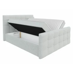 Lit continental Memphis 113, Double, Rose, Tissu, Disponible