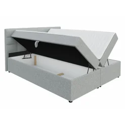 Lit continental Memphis 114, Double, Bleu, Tissu, Disponible