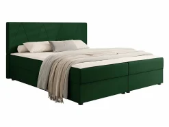 Lit continental Memphis 116, Double, Vert, Tissu, Disponible