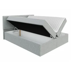 Lit continental Memphis 117, Double, Rose, Tissu, Disponible