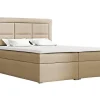 Lit continental Pomona 114, Double, Brun clair, Tissu, Disponible