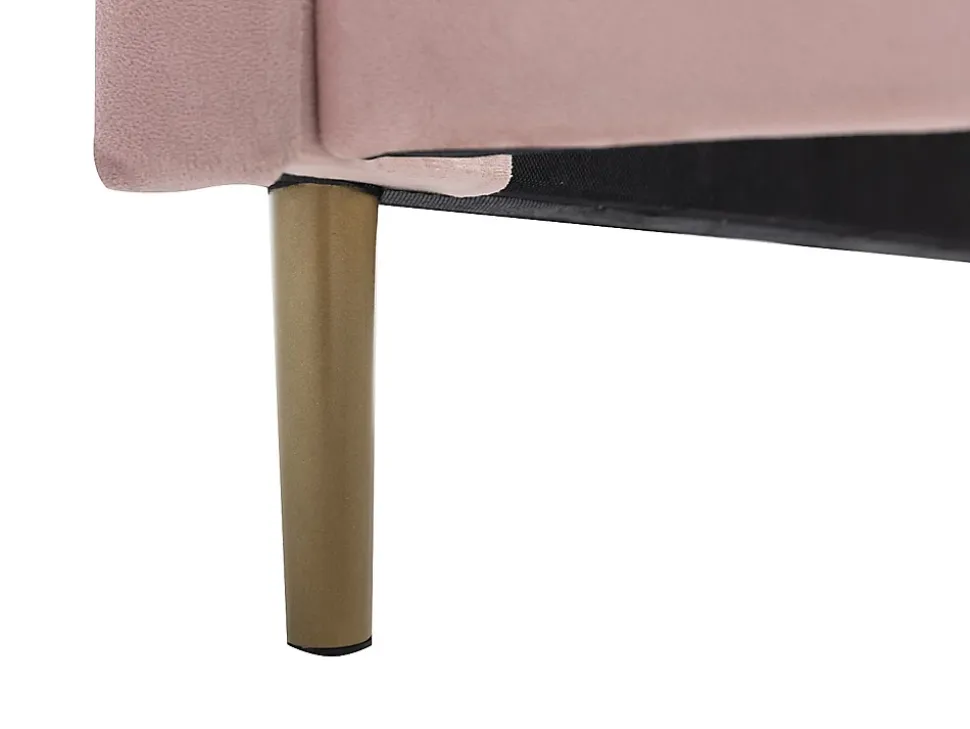 Lit coquillage 140 x 190 cm - Velours - Rose - LIVAYA