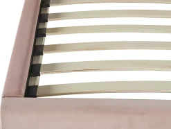 Lit coquillage 90 x 190 cm - Velours - Rose - MOANA