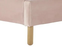 Lit coquillage 90 x 190 cm - Velours - Rose - MOANA