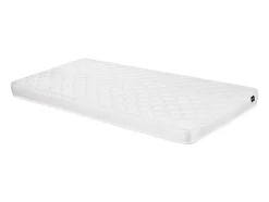 Lit coquillage 90 x 190 cm avec 2 tiroirs - Velours - Blanc + Matelas - MOANA