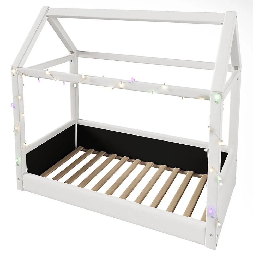 Lit de jour rembourré 90x200 cm, éclairage LED - beige