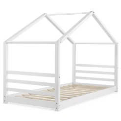 Lit D'enfant Design Maison Vardoe Pin 90 X 200 Cm Blanc Mat en.casa