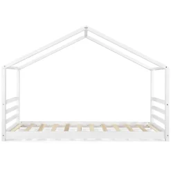Lit D'enfant Design Maison Vardoe Pin 90 X 200 Cm Blanc Mat en.casa