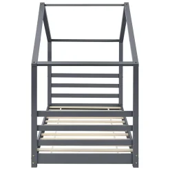 Lit D'enfant Design Maison Vardoe Pin 90 X 200 Cm Gris Foncé en.casa