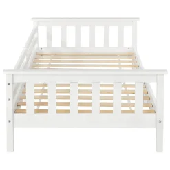Lit d'Enfant Design Nuuk en Pin 200 x 90 cm Blanc Mat Laqué en.casa