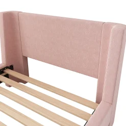 Lit d'enfant Lit rembourré,lit simple lit traîneau, 90 x 200 cm, Pour garçons & filles, Rose,Sans matelas