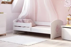 Lit d'enfant LUK avec balustrade 140x70 Princesse en couronne