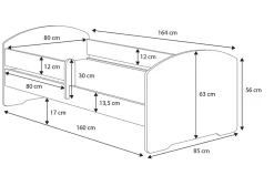 Lit d'enfant LUK avec balustrade 160x80 Eléphant