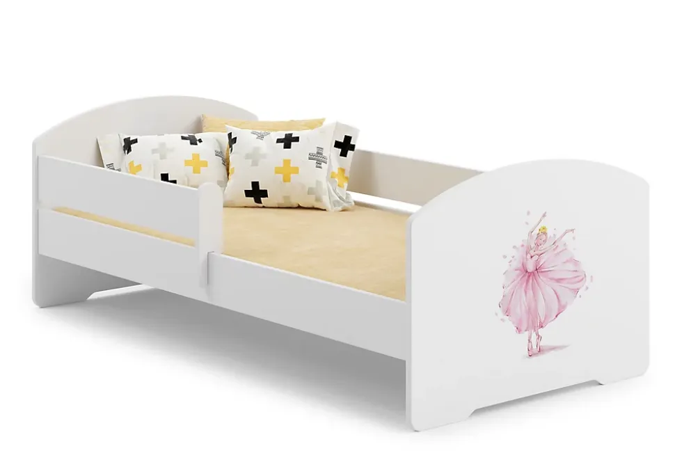 Lit d'enfant LUK avec barreaux 160x80 Princesse en couronne