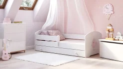 Lit d'enfant LUK avec tiroir et tringle 160x80 Princesse en couronne