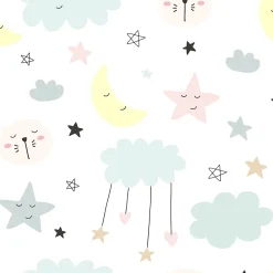 Lit d'enfant LUK avec tiroir et barreaux 160x80 étoiles