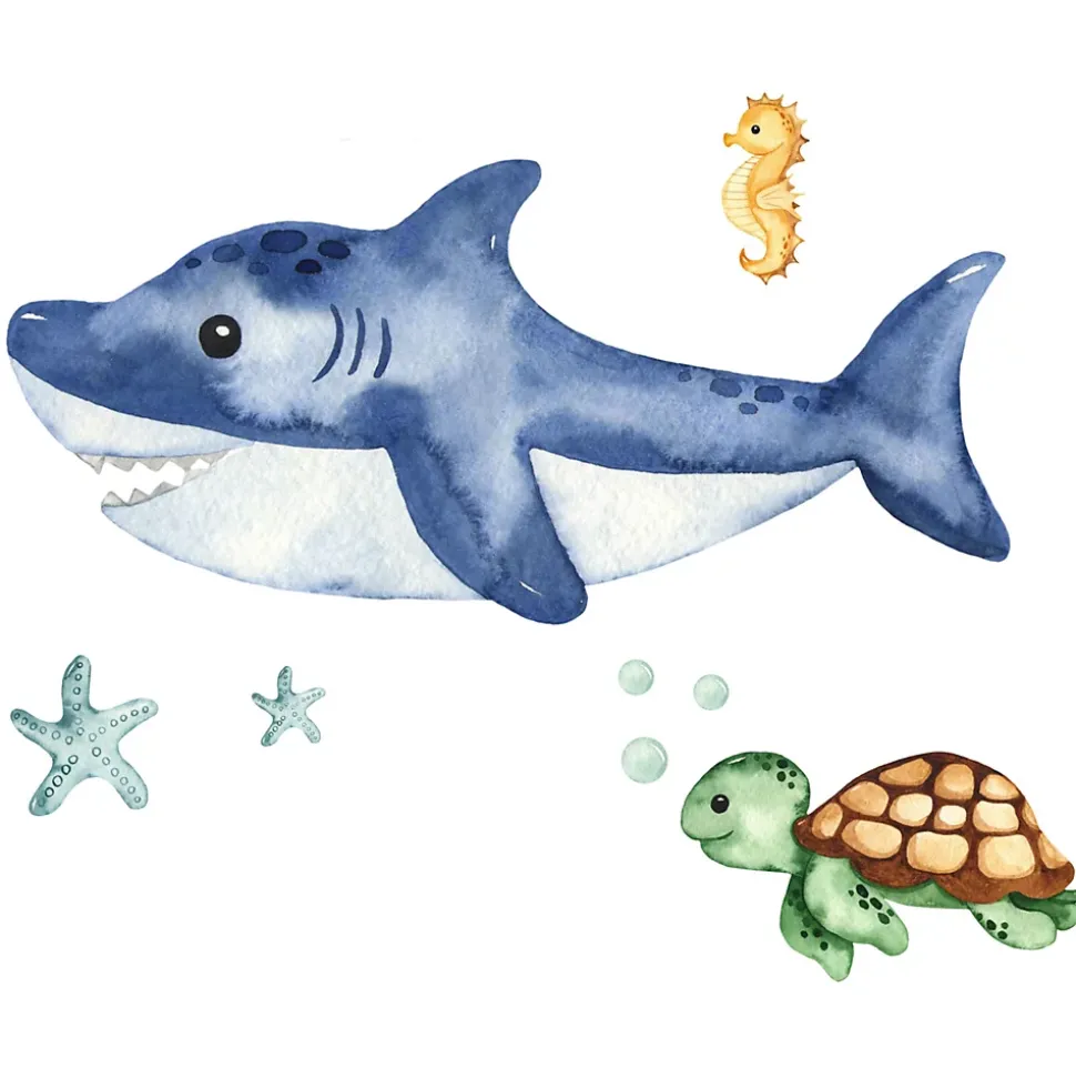 Lit d'enfant LUK avec tiroir et tringle 140x70 Shark