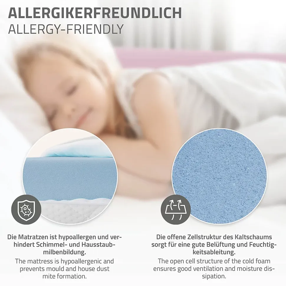 Lit d'enfant ML-Design Tipi 80x160cm rose en bois de pin massif style indien avec sommier matelas