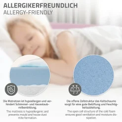 Lit d'enfant ML-Design Tipi 90x200 cm rose cadre en bois de pin style indien avec matelas H:10 cm