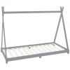 Lit d'enfant ML-Design Tipi 90x200 cm gris clair simple en bois de pin sommier à lattes style indien