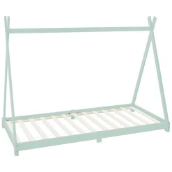 Lit d'enfant ML-Design Tipi 90x200cm menthe simple en bois de pin avec sommier à lattes style indien