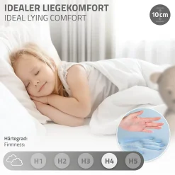 Lit d'enfant ML-Design 70x140 cm blanc en bois de pin massif style maison avec sommier et matelas