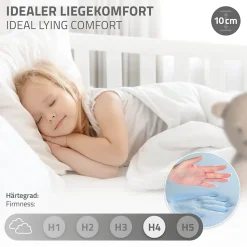 Lit d'enfant ML-Design 80x160 cm naturel bois de pin massif style maison avec matelas et protection