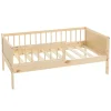Lit d'enfant ML-Design 70x140 cm simple naturel en bois de pin avec sommier à lattes sans matelas
