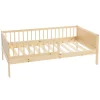 Lit d'enfant ML-Design 80x160 cm simple naturel en bois de pin avec sommier à lattes sans matelas