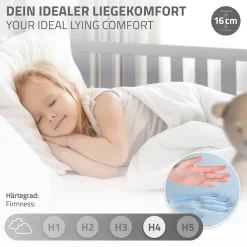 Lit d'enfant ML-Design 90x200 cm gris clair en bois de pin massif style maison avec matelas H:16 cm