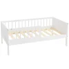 Lit d'enfant ML-Design 70x140 cm simple blanc en bois de pin avec sommier à lattes sans matelas