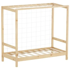 Lit d'enfant ML-Design 70x140 cm naturel beige bois de pin avec but de football et sommier à lattes