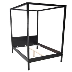 Lit double à baldaquin ROMANCE 140x190 / Noir