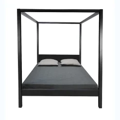 Lit double à baldaquin ROMANCE 140x190 / Noir