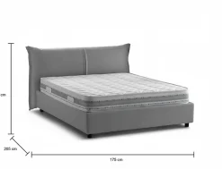 Lit double Akio, 100% Made in Italy, Ouverture frontale, avec matelas 160x190 cm inclus, Gris