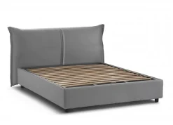 Lit double Akio, 100% Made in Italy, Ouverture frontale, avec matelas 160x190 cm inclus, Gris