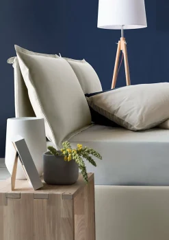 Lit double Askari, Lit coffre en tissu, Ouverture frontale, Convient pour matelas 140x190 cm, 100% Made in Italy, Beige