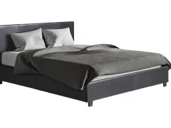 Lit double avec coffre "Carla" - 140 x 190 cm - Noir